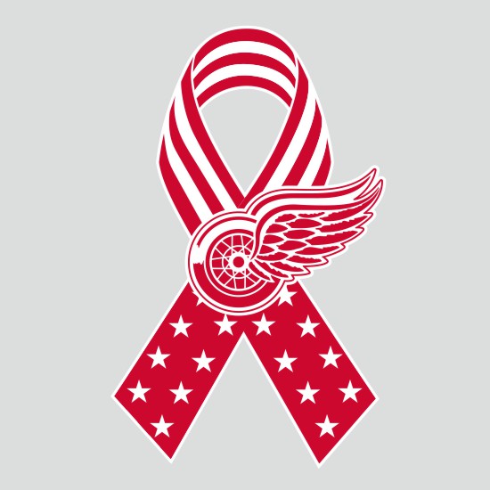 Detroit Red Wings Ribbon American Flag logo iron on paper